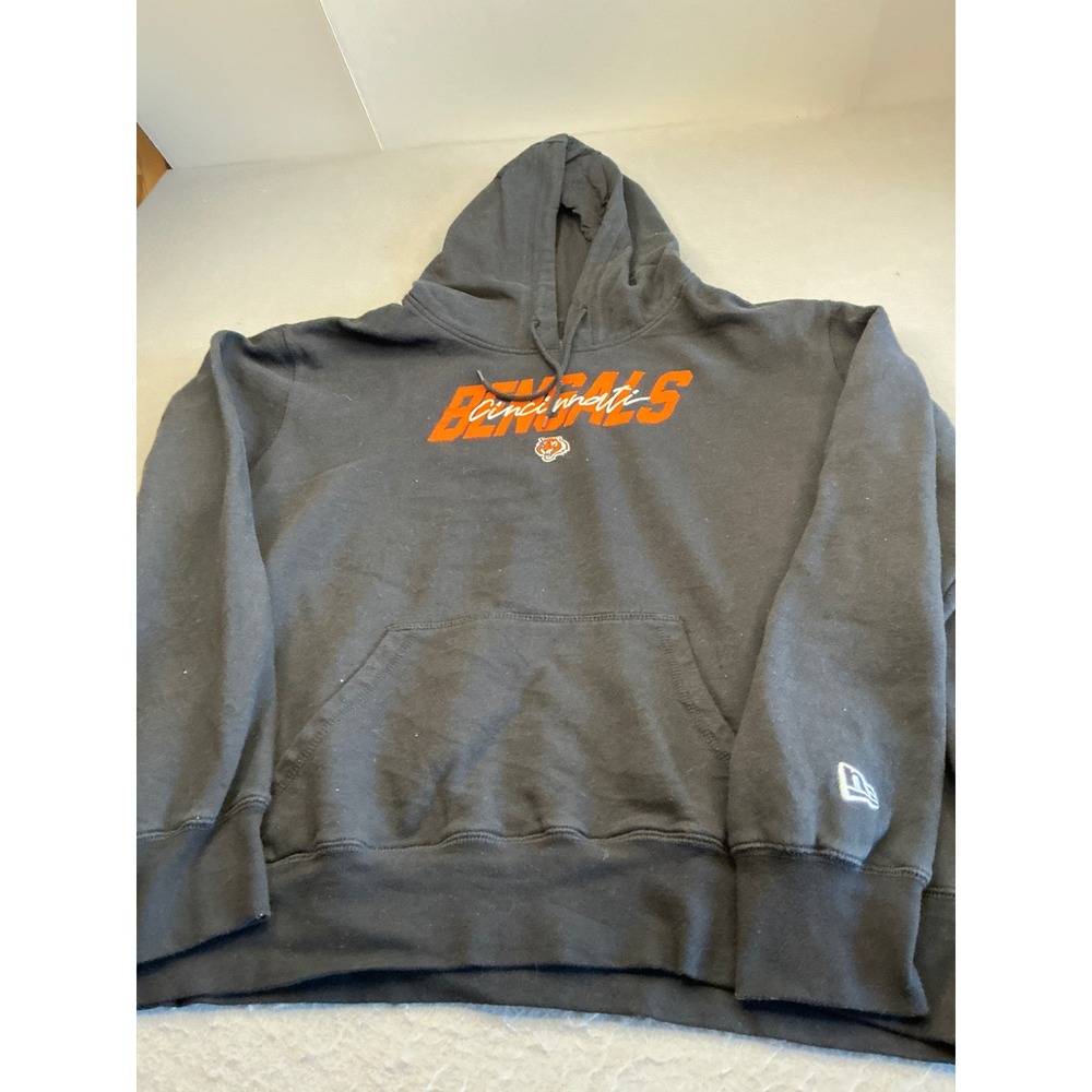 New Era Cincinnati Bengals Hoodie Black Orange Graphic NFL Football Sweatshirt L